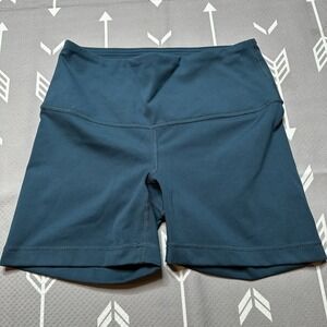 Yogalicious Lux Yoga Shorts‎ Sz S Compression Cycling High Waist Pocket Teal